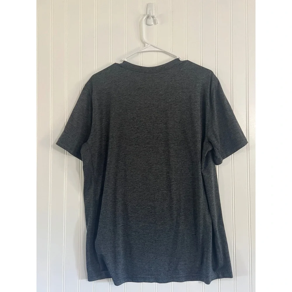 Nike Dri-FIT Heathered Dark Gray V-Neck Athletic T-Shirt‎ Women's Size L